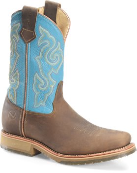 Light Brown Tan Double H Boot 12 In Domestic Wide Square Steel Toe ICE Roper